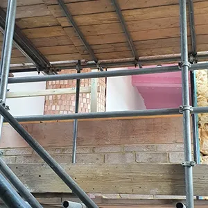 inside scaffolding