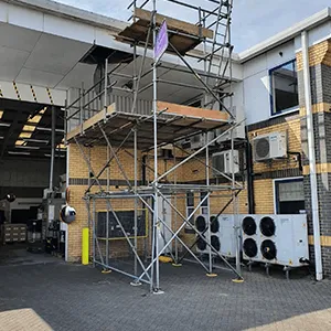 scaffolding over industrial building