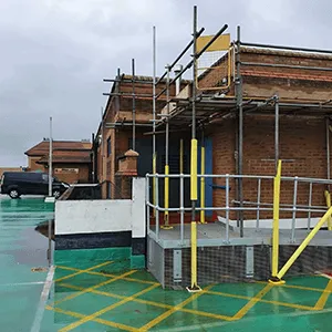 scaffolding in car park